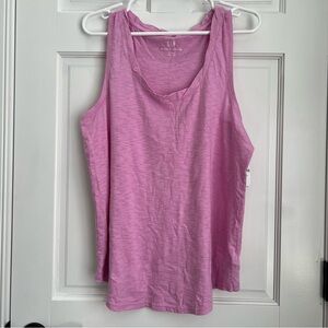 NWT Gap Organic Cotton Fuchsia Racerback Tank Top Women’s Size L Tall